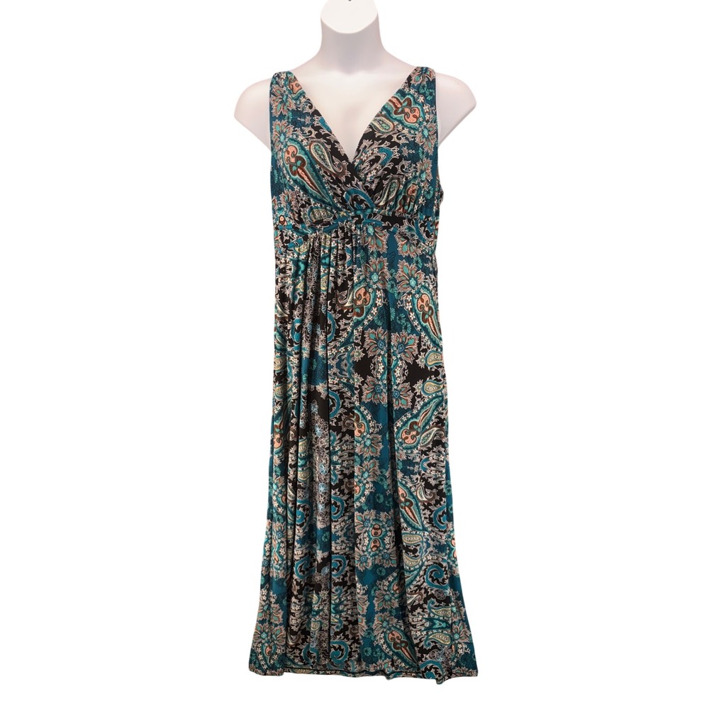 Apt 9 Womens Maxi Dress Size XL Bohemian Paisley Art To "Wear Eclectic Artsy